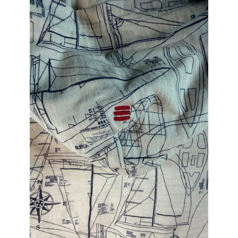 Vineyard Vines Kids Island Hoodie Sailboat Print Pima Cotton White Blue S‎ 8/10